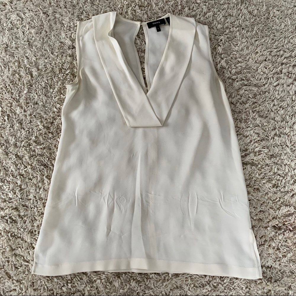 White theory tank blouse